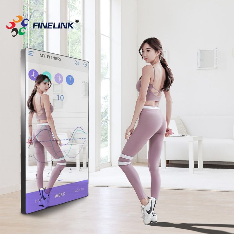 Display LCD esterno pubblicità su parete Fitness Mirror Glass Touch Panel per palestra