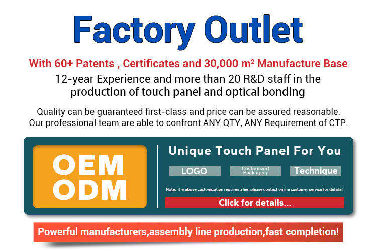 Multi Touch Supported 43 pollici Capacitive Touch Panel con 12 anni di R & D / OEM / ODM Service