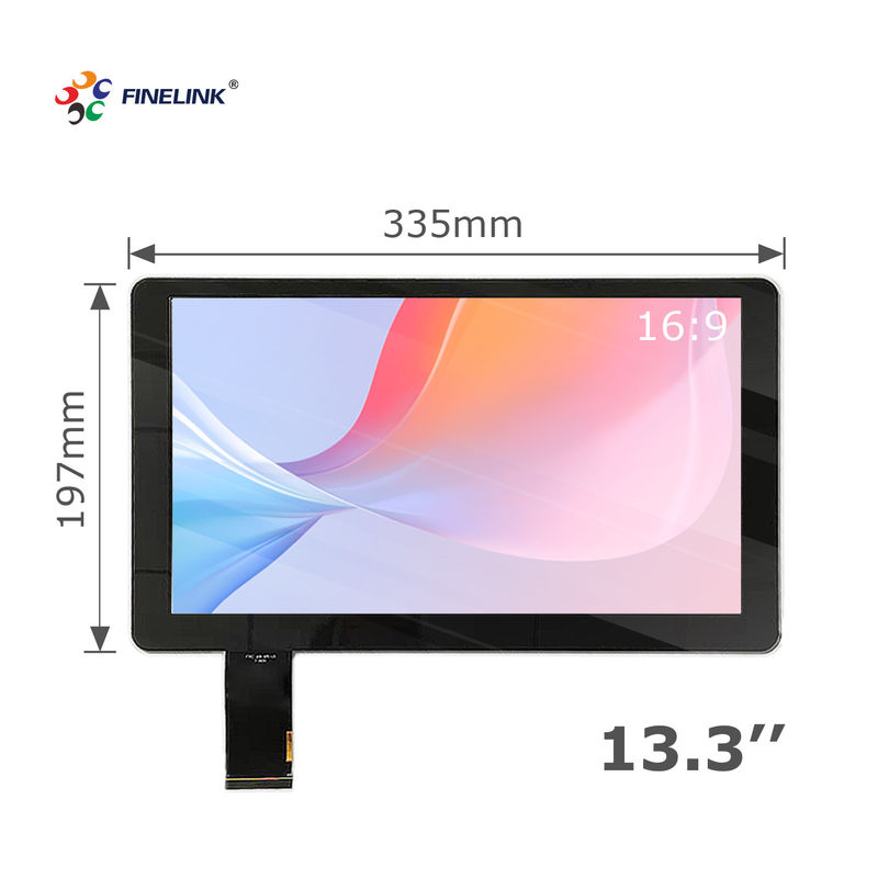 Display tattile impermeabile IP65 a 13,3 pollici con interfaccia USB/RS232/IIC