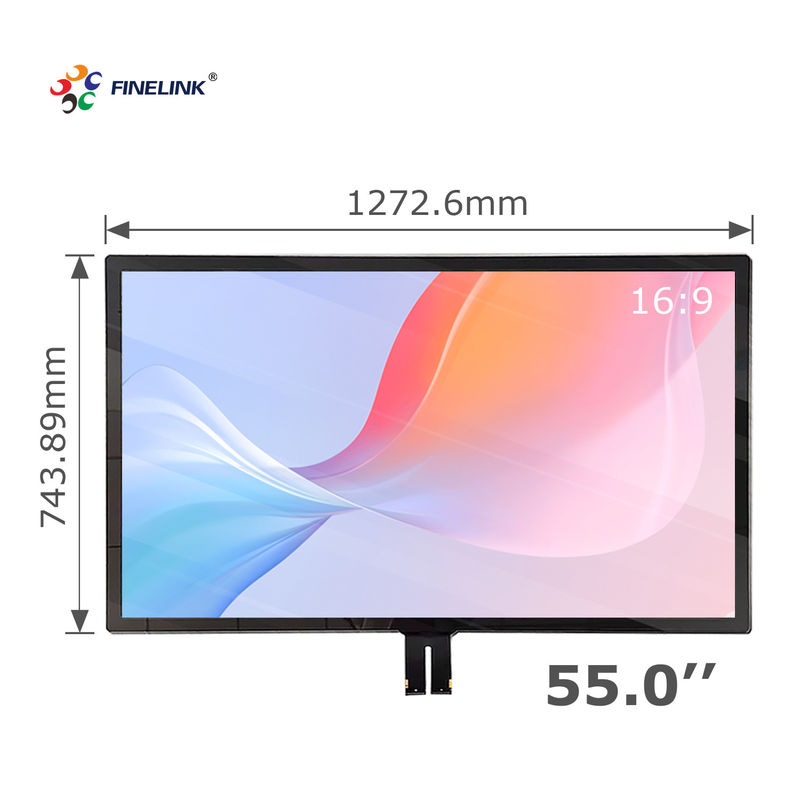 Multi Point Touch 55 Inch G G Touch Panel con grande LCD e IC FPC in vetro