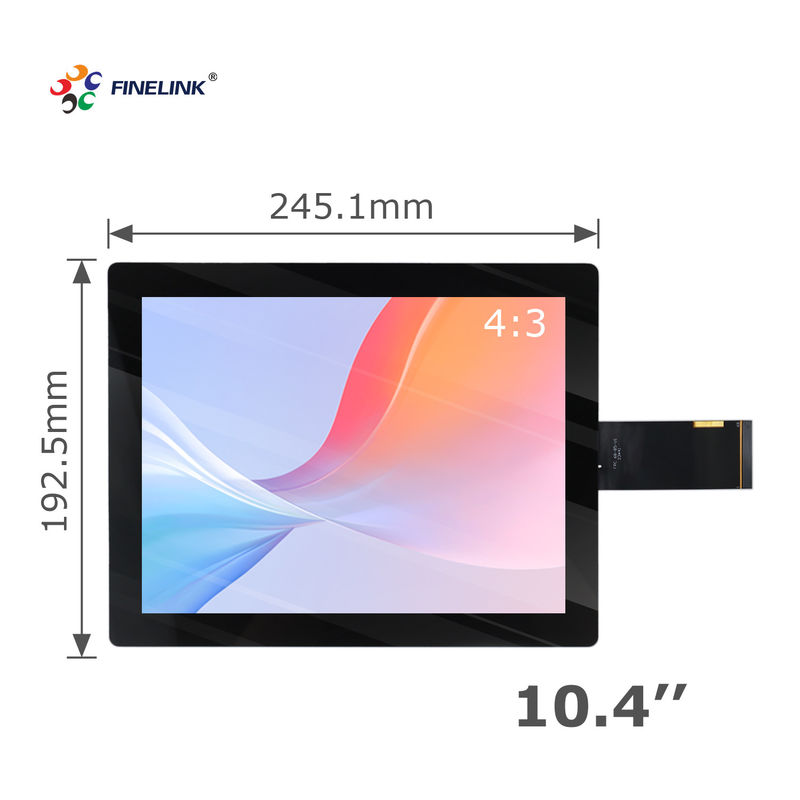Panel touch in vetro Pcap a 10,4 pollici personalizzabile per l'interfaccia IIC/USB impermeabile del monitor