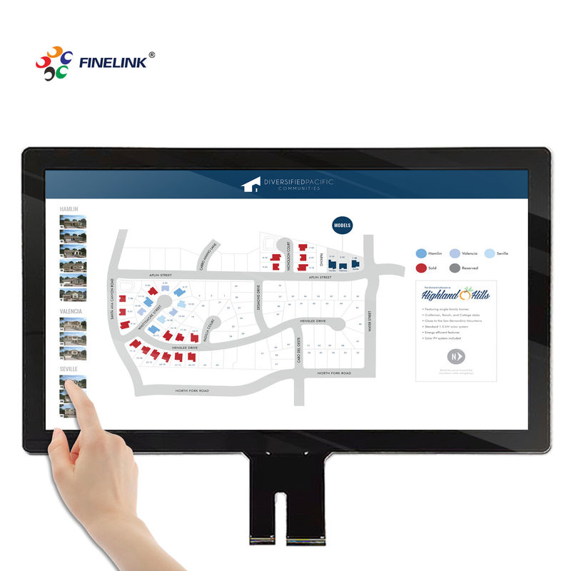 18.5 pollici USB proiettato pannello touch screen capacitivo per vetro vetro struttura IC FPC