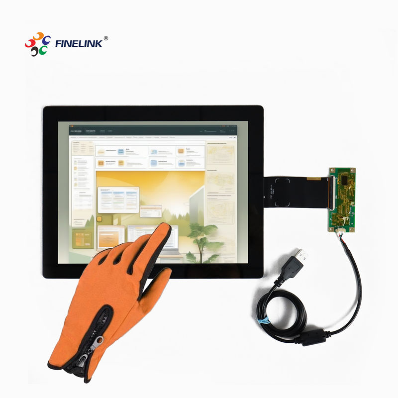 Guanti impermeabili all'aria aperta Multi-touch 10,4 pollici pannello touch screen capacitivo con controller e cavo USB